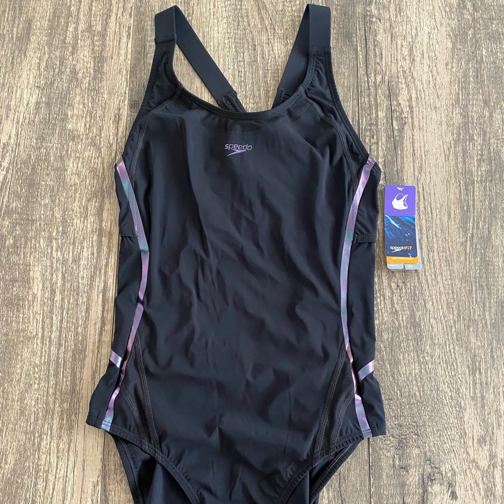 Speedo Power Plus LZR Fit Thick Strap Black Performance Size 10 New with Tag